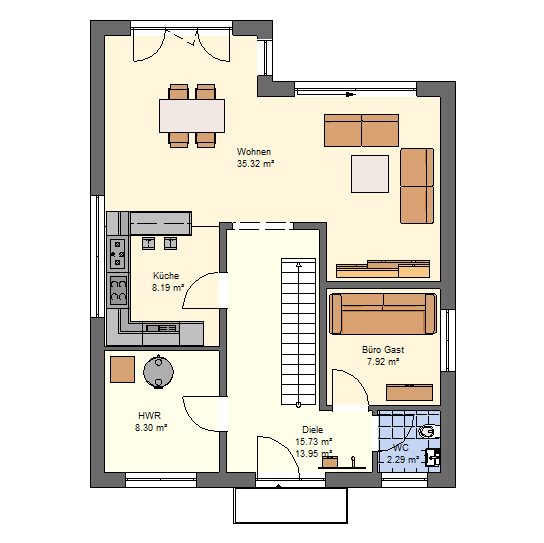 Einfamilienhaus 2-149 W Grundriss EG